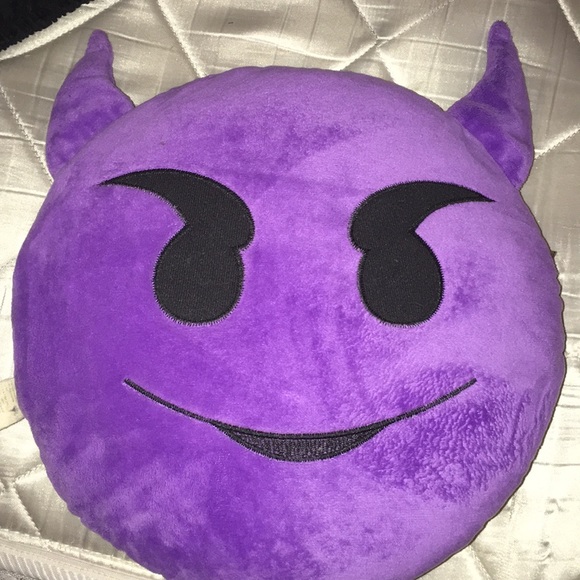 devil emoji pillow
